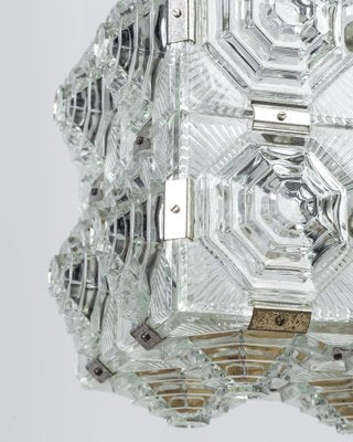 Cut Glass Cube Pendant from Kamenicky Senov, 1950s-FWY-976370