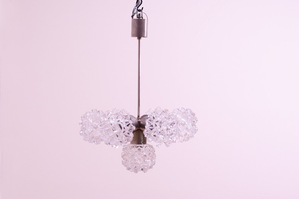 Cut Glass Pendant Chandelier for Kamenický Šenov, 1970s