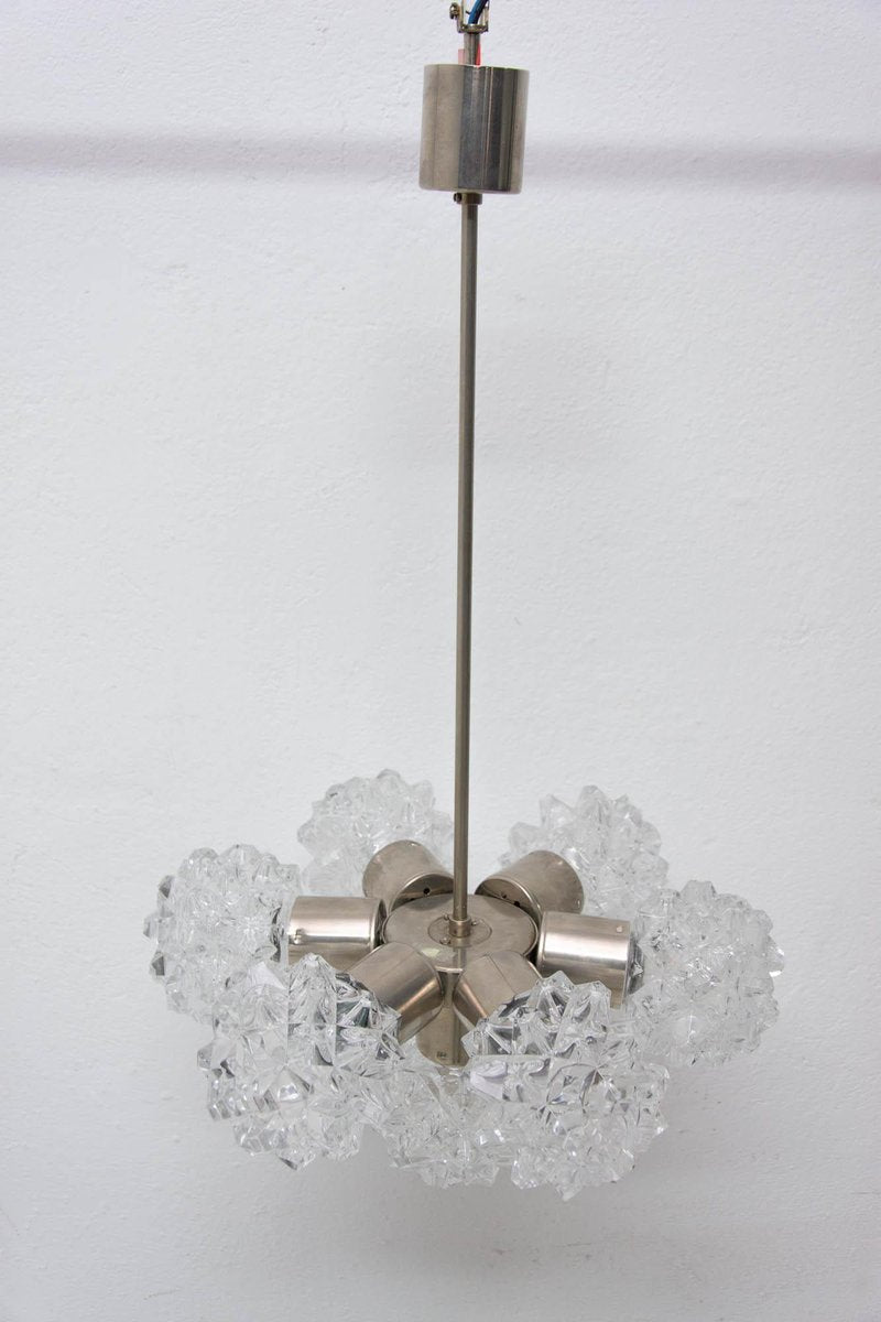 Cut Glass Pendant Chandelier from Kamenický Šenov, 1970s