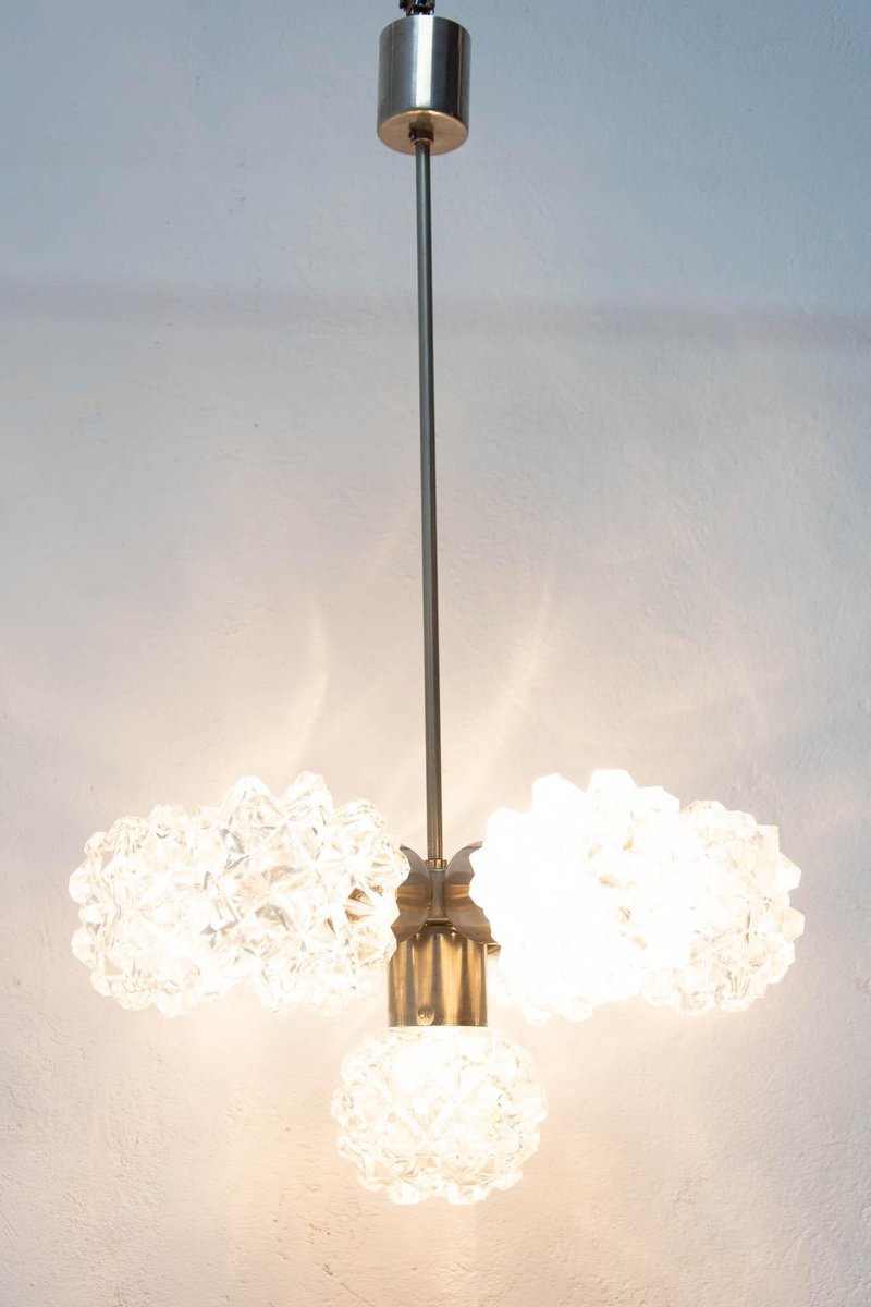 Cut Glass Pendant Chandelier from Kamenický Šenov, 1970s