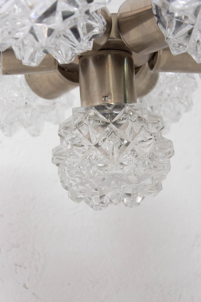 Cut Glass Pendant Chandelier from Kamenický Šenov, 1970s