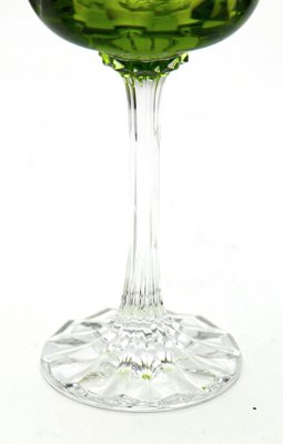 Cut to Clear Crystal Stem Glasses with Colored Overlay from Lausitzer, Set of 6-MJY-1148916