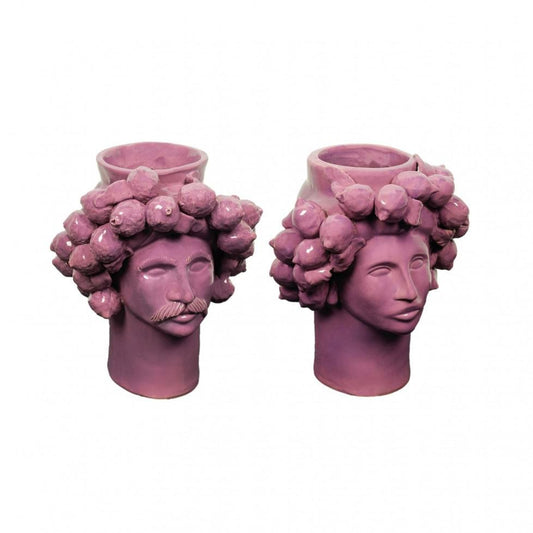 Cyclamen Lipari Solimano and Roxelana Citrus Ceramic Vase from Crita, Set of 2