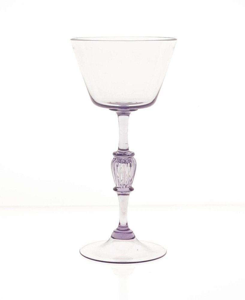 Cyclamen Murano Wine Glass from Cenedese, 1950s, Set of 12