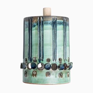 Cylinder Green Turquoise Ceramic Pendant Light, Denmark, 1970-VDW-1756157