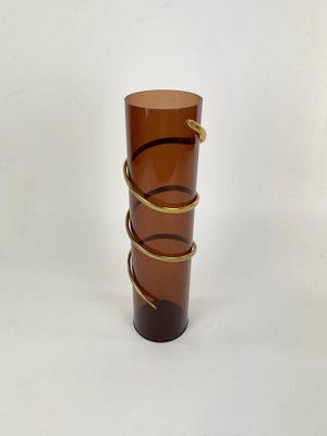 Cylindric Acrylic Vase, Italy, 1970s-LYQ-1171477