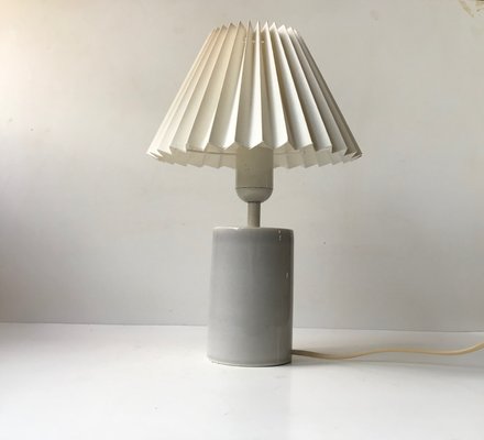 Cylindrical Gray Celadon Table Lamp by Aksel Larsen for Axella, 1970s-LCR-899146