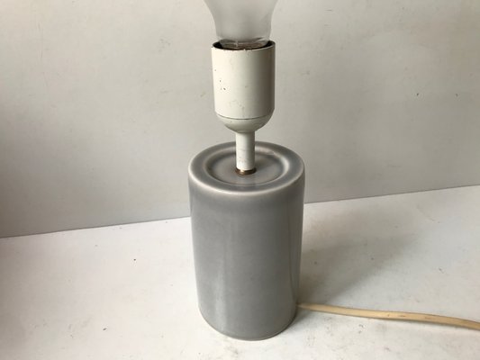 Cylindrical Gray Celadon Table Lamp by Aksel Larsen for Axella, 1970s-LCR-899146