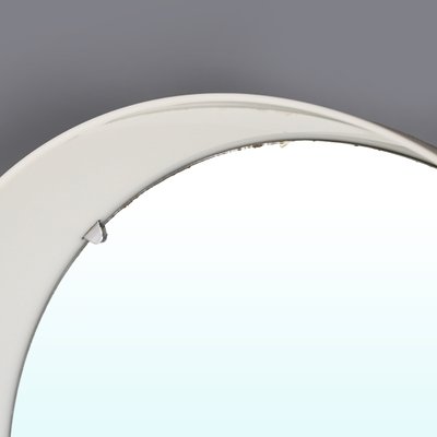 Cylindrical Mirror with White Plastic Frame, 1970s-EZ-1702812