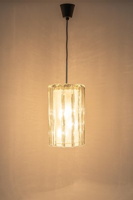 Cylindrical Pendant Fixture with Crystal Glass from Doria, Germany, 1970s-UGR-1192998