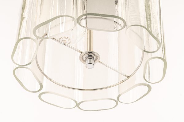 Cylindrical Pendant Fixture with Crystal Glass from Doria, Germany, 1970s-UGR-1192998