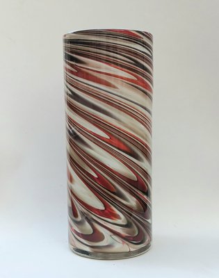 Cylindrical Swirl Murano Glass Vase, 1970s-XUQ-2021820