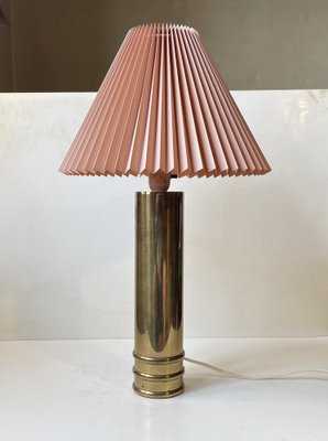 Cylindrical Table Lamp in Brass from Bergboms, Sweden, 1960s-LCR-1739068