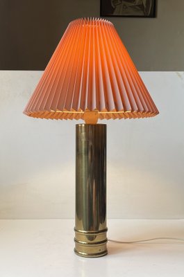 Cylindrical Table Lamp in Brass from Bergboms, Sweden, 1960s-LCR-1739068