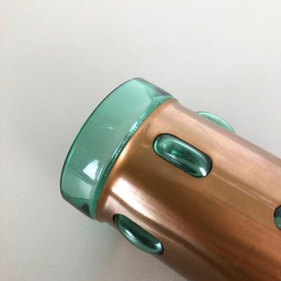 Cylindrical Vase in Green Glass and Copper by Nanny Still for Raak, 1970s-QZ-1053262