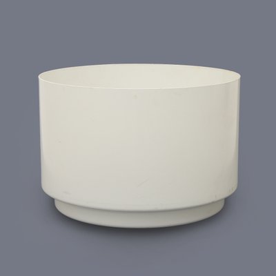 Cylindrical White Plastic Vase Holder by Anna Castelli for Kartell, 1970s-EZ-1702792