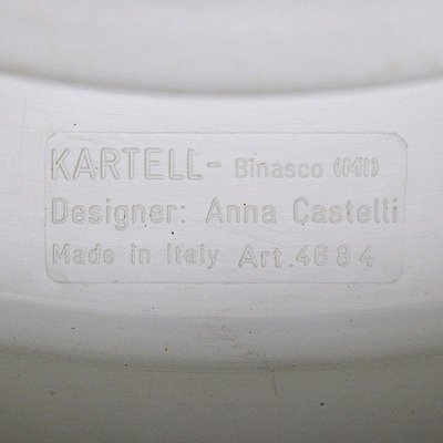 Cylindrical White Plastic Vase Holder by Anna Castelli for Kartell, 1970s-EZ-1702792