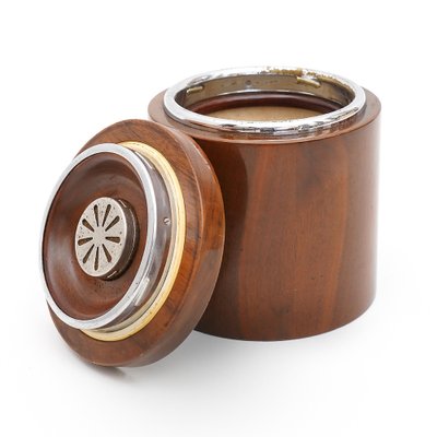 Cylindrical Wooden Tobacco Box, 1960s-EZ-1800114