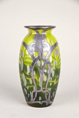 Cytisus Yellow with Silver Overlay Glass Vase from Loetz Witwe, 1902-TQA-1322126