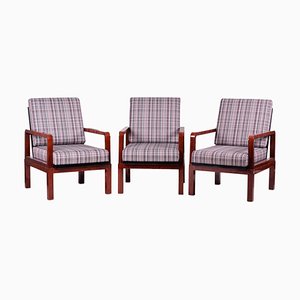 Czech Art Deco Adjustable Armchairs in Rosewood, 1930s, Set of 3-WHY-1062751