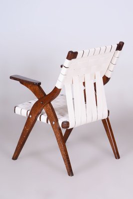 Czech Art Deco Armchair in Oak and Cotton attributed to Jan Vaněk, 1940s-WHY-1816816