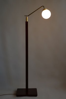 Czech Art Deco Floor Lamp in Walnut & Brass, 1930s-WHY-1735575