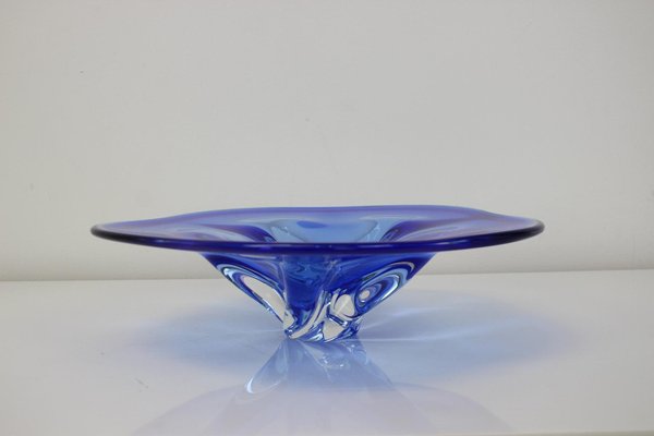 Czech Art Glass Bowl by Josef Hospodka for Chribska Glassworks, 1960s-TZ-1356849