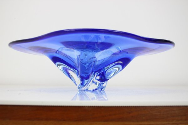 Czech Art Glass Bowl by Josef Hospodka for Chribska Glassworks, 1960s-TZ-1356849