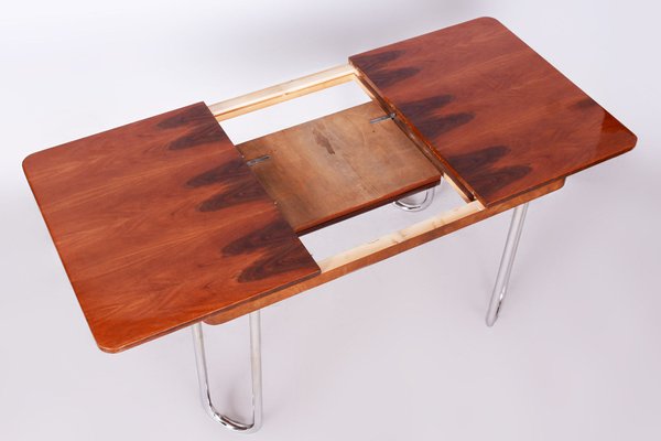 Czech Bauhaus Art Deco Folding Dining Table in Walnut attributed to J. Halabala for UP Závody, 1930s-WHY-1806828