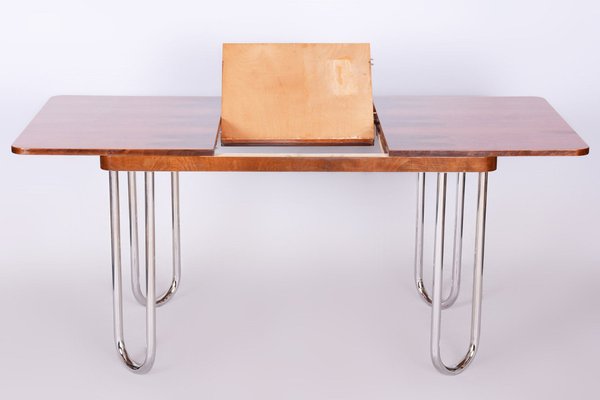 Czech Bauhaus Art Deco Folding Dining Table in Walnut attributed to J. Halabala for UP Závody, 1930s-WHY-1806828