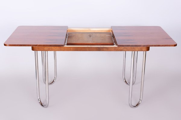 Czech Bauhaus Art Deco Folding Dining Table in Walnut attributed to J. Halabala for UP Závody, 1930s-WHY-1806828