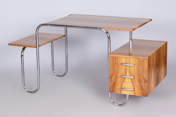 Czech Bauhaus Walnut Writing Desk by André Lurcat, 1930s-WHY-1751948