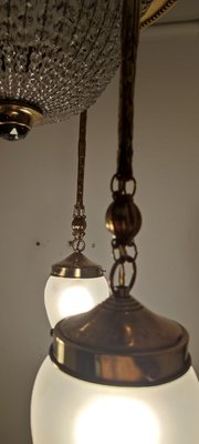 Czech Brass and Crystals Ceiling Lamp, 1900s-RGF-1215578