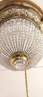 Czech Brass and Crystals Ceiling Lamp, 1900s-RGF-1215578