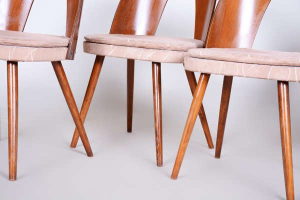 Czech Brown and Beige Chairs by Antonín Šuman, 1950s, Set of 4-WHY-955553