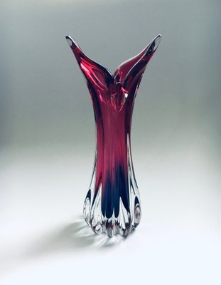 Czech Crystal Art Glass Beak Vase by Jozef Hospodka for Chribska Glassworks, 1950s-RQV-905993