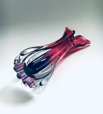 Czech Crystal Art Glass Beak Vase by Jozef Hospodka for Chribska Glassworks, 1950s-RQV-905993