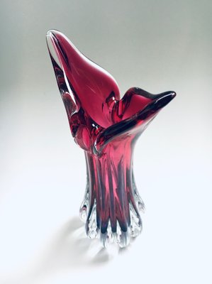 Czech Crystal Art Glass Beak Vase by Jozef Hospodka for Chribska Glassworks, 1950s-RQV-905993