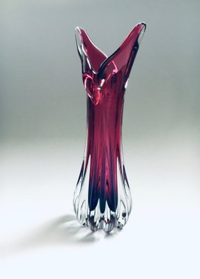 Czech Crystal Art Glass Beak Vase by Jozef Hospodka for Chribska Glassworks, 1950s-RQV-905993