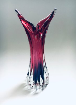 Czech Crystal Art Glass Beak Vase by Jozef Hospodka for Chribska Glassworks, 1950s-RQV-905993