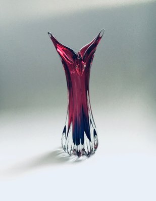 Czech Crystal Art Glass Beak Vase by Jozef Hospodka for Chribska Glassworks, 1950s-RQV-905993