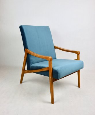 Czech Model Armchair in Ocean Blue attributed to Jiri Jiroutek, 1970s-UJQ-2036235