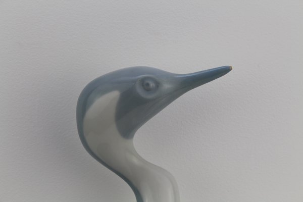 Czech Porcelain Heron from Royal Dux, 1960s-ZWH-796653