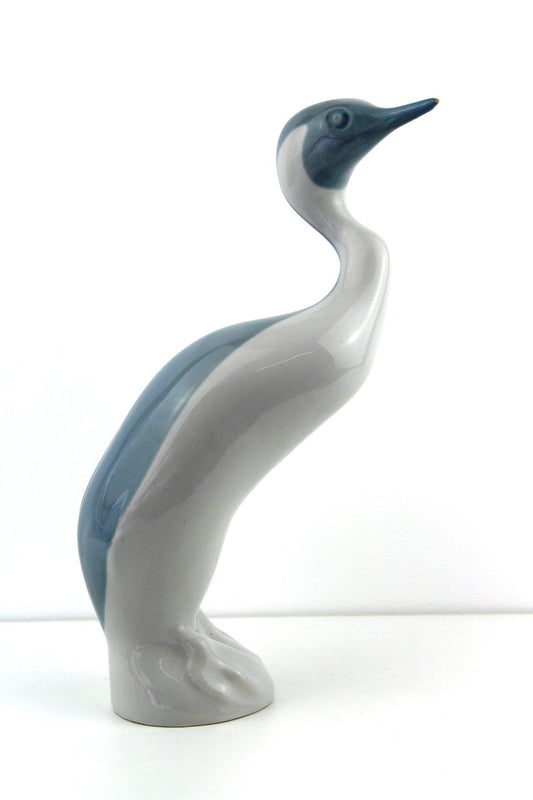 Czech Porcelain Heron from Royal Dux, 1960s