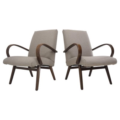 Czech Ton/Thonet Beech Armchairs, 1960s, Set of 2-TZ-1079003