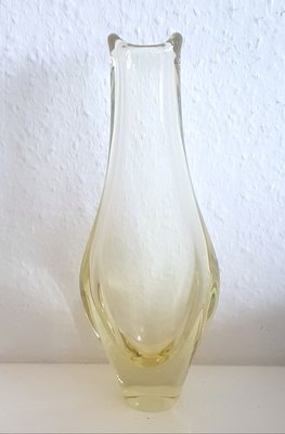 Czech Yellow Glass Vase by Miroslav Klinger for ZBS Sklo Union, 1960s-QDP-840501