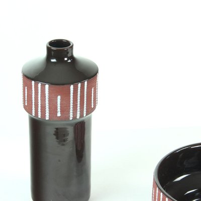 Czechoslovak Ceramic Vase and Bowl from Keramit, 1960s, Set of 2-UL-689690