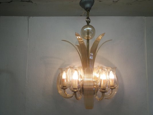 Czechoslovakian Art Deco Glass Chandelier, 1930s-TZ-955578