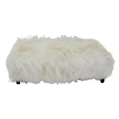 Czechoslovakian Art Deco Sheepskin Ottoman, 1930s-TZ-955575