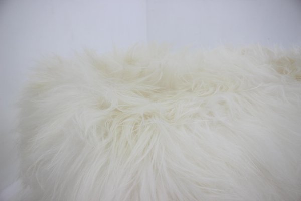 Czechoslovakian Art Deco Sheepskin Ottoman, 1930s-TZ-955575